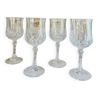Set of 4 Arques Longchamp crystal glasses