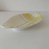 Salins shuttle dish – “Montreal” yellow & black decor – 1950s