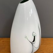 White and Green glass vase by Pomax Hom collection