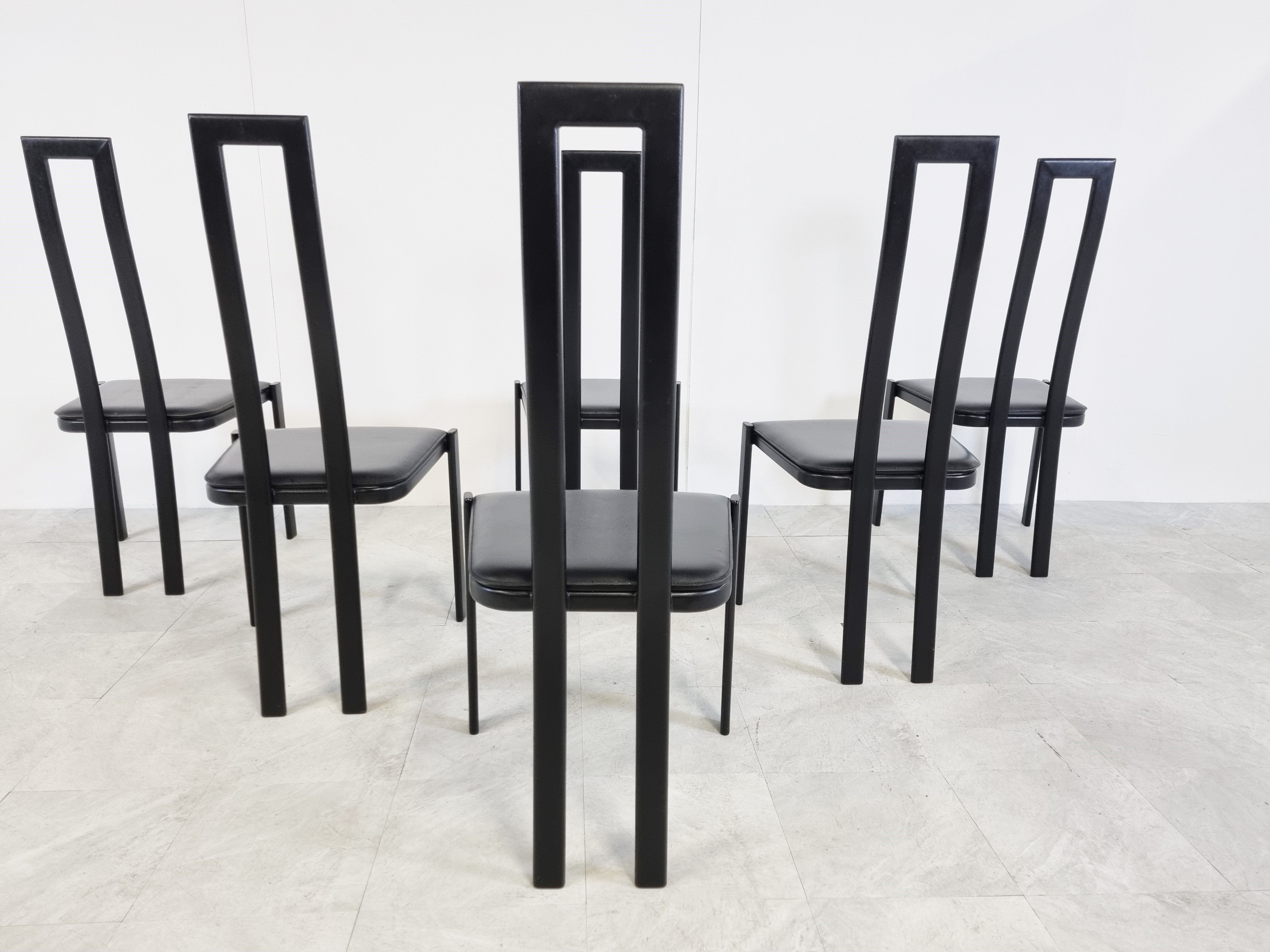 Vintage postmodern dining chairs, 1980s