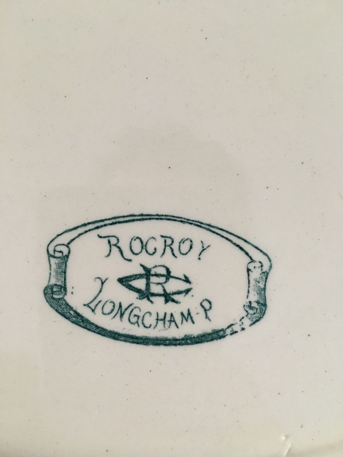 Set of 10 piece french antique table service Longchamp Rocroy