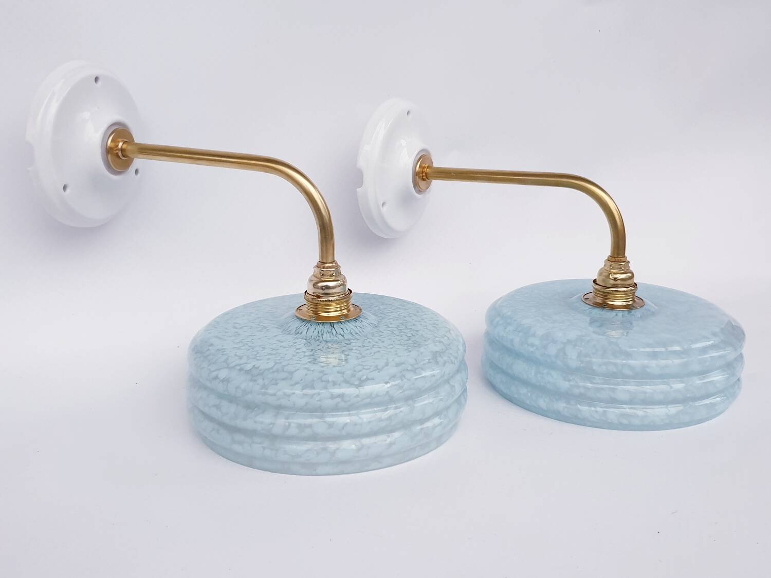 Clichy glass swan neck wall lights