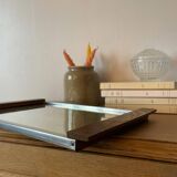 Old mirror and wood tray