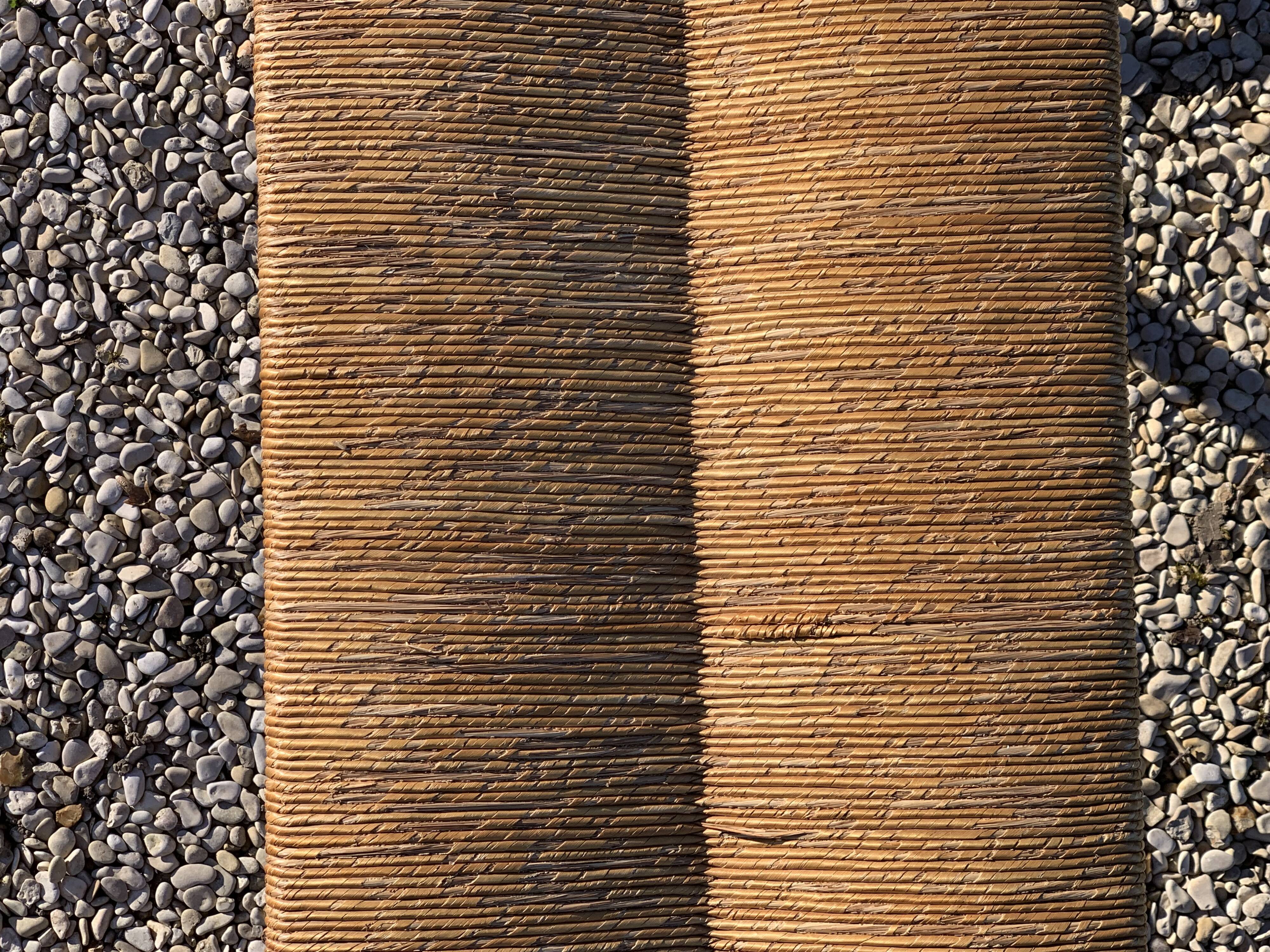 Wooden mulched bench, 3 seats, 50s