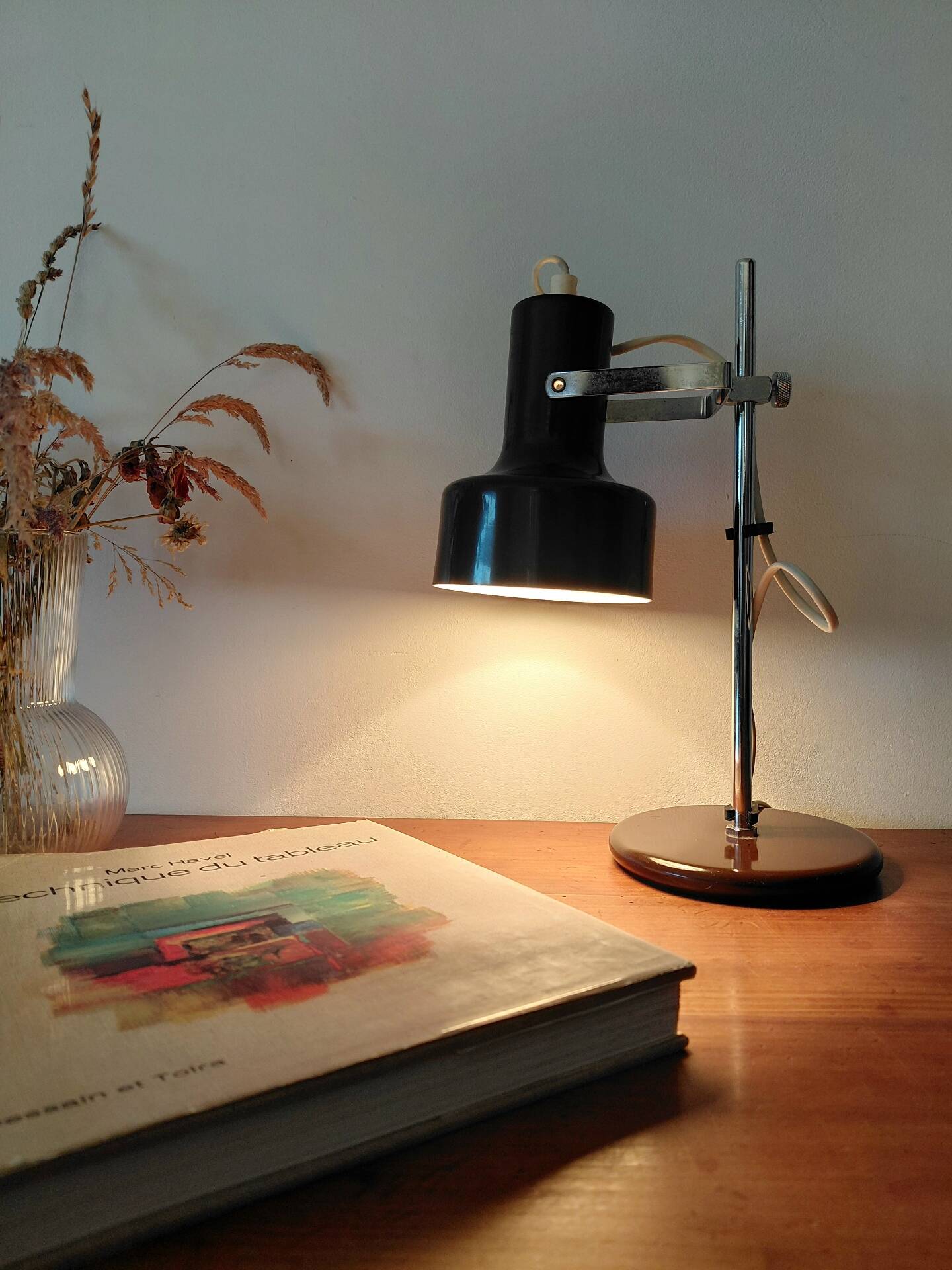 Lampe de bureau ou chevet vintage Space Age orientable-Années 70