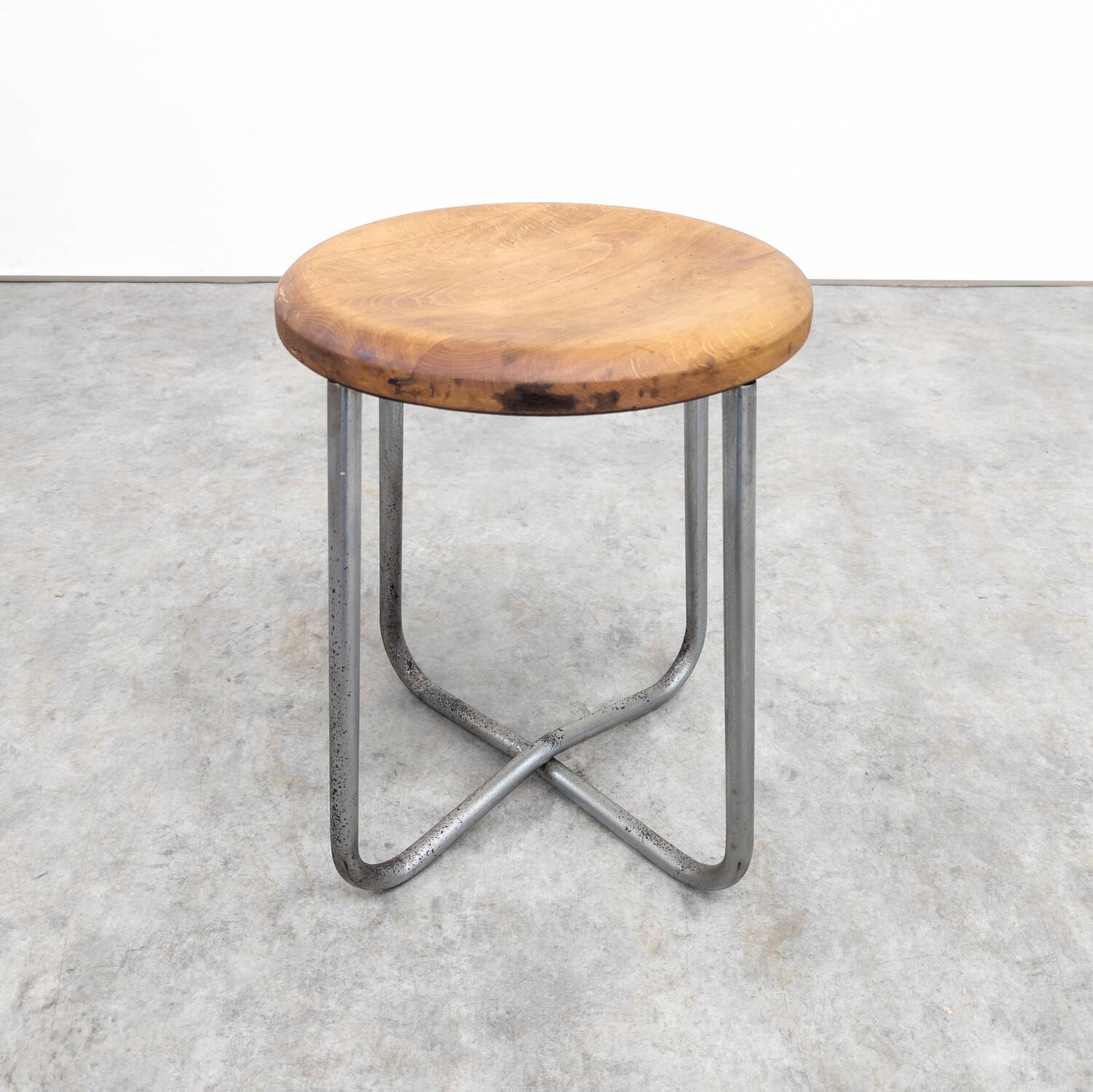 Tubular steel hocker by Karel Ort for Gottwald, 1930s