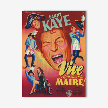 Old cinema 1949 original vivid Mr the maire.120x160 poster