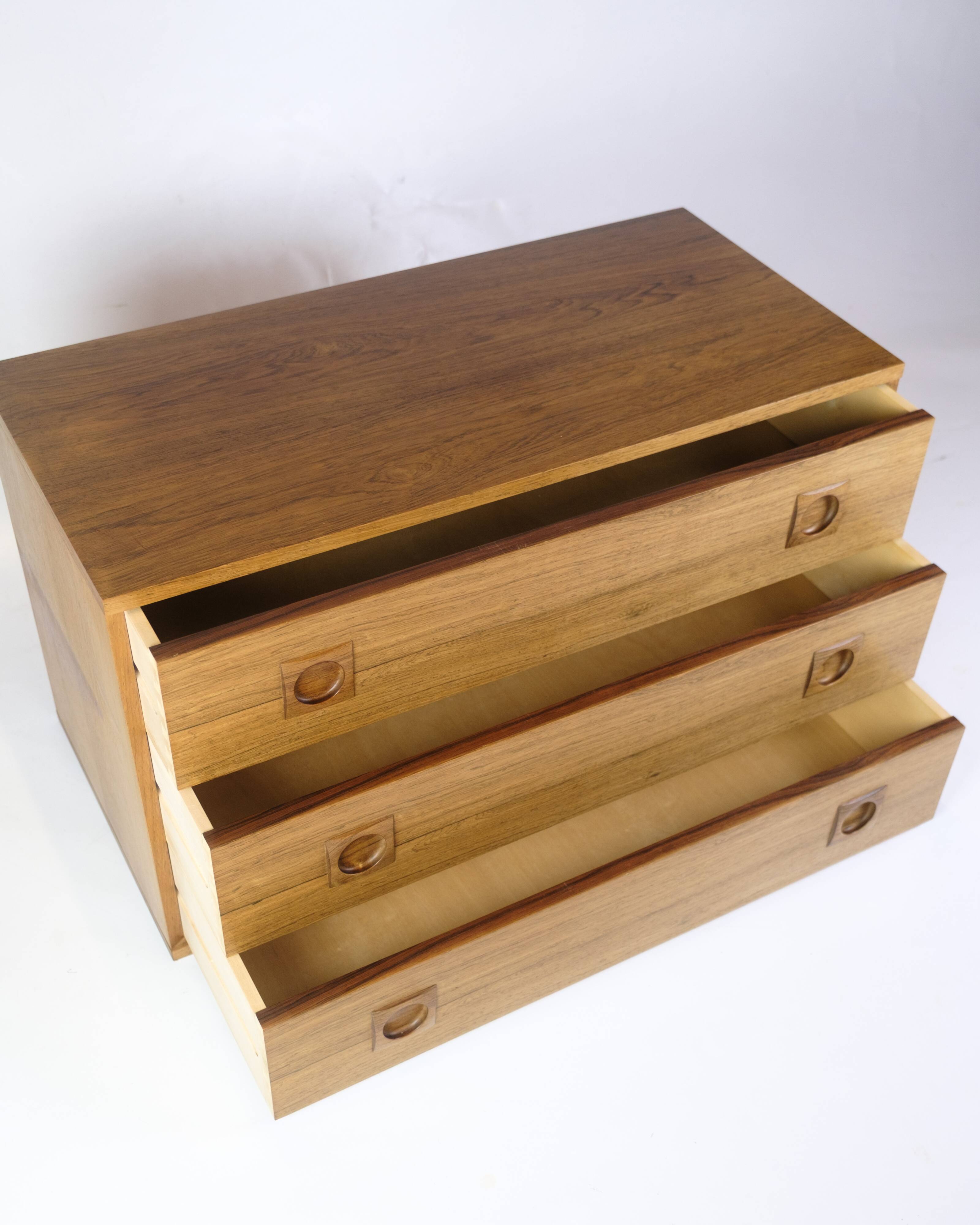 Wall-Mounted Chest Of Drawers Made In Rosewood By Albert Hansen From 1960s