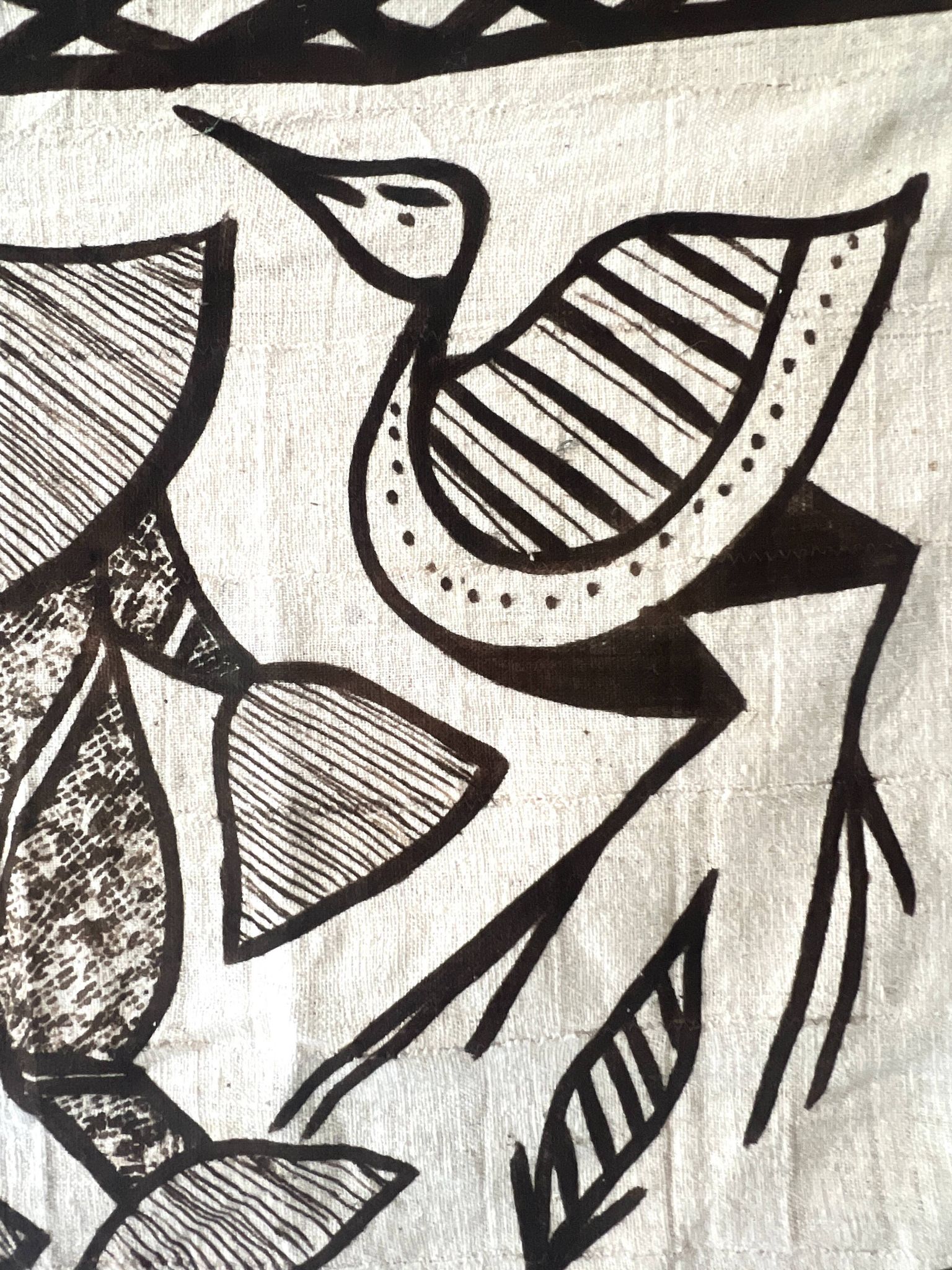 Grande tapisserie vintage de Korhogo — Sénoufo, Côte d'Ivoire