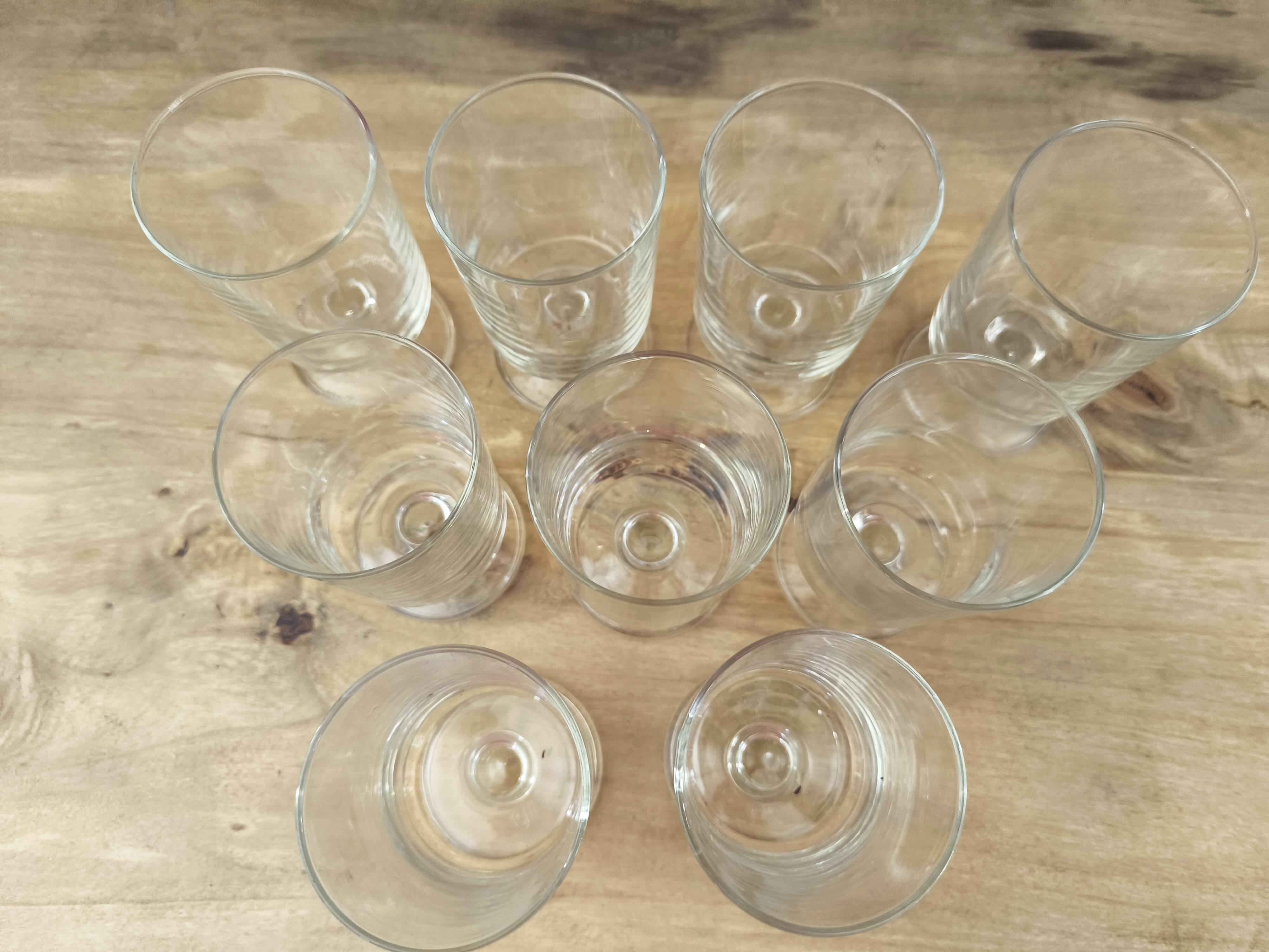 Set of 9 vintage Luminarc wine glasses, transparent Sweden model