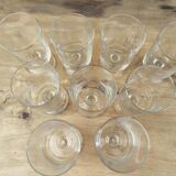 Set of 9 vintage Luminarc wine glasses, transparent Sweden model
