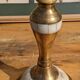 Brass and mother-of-pearl candle holder
