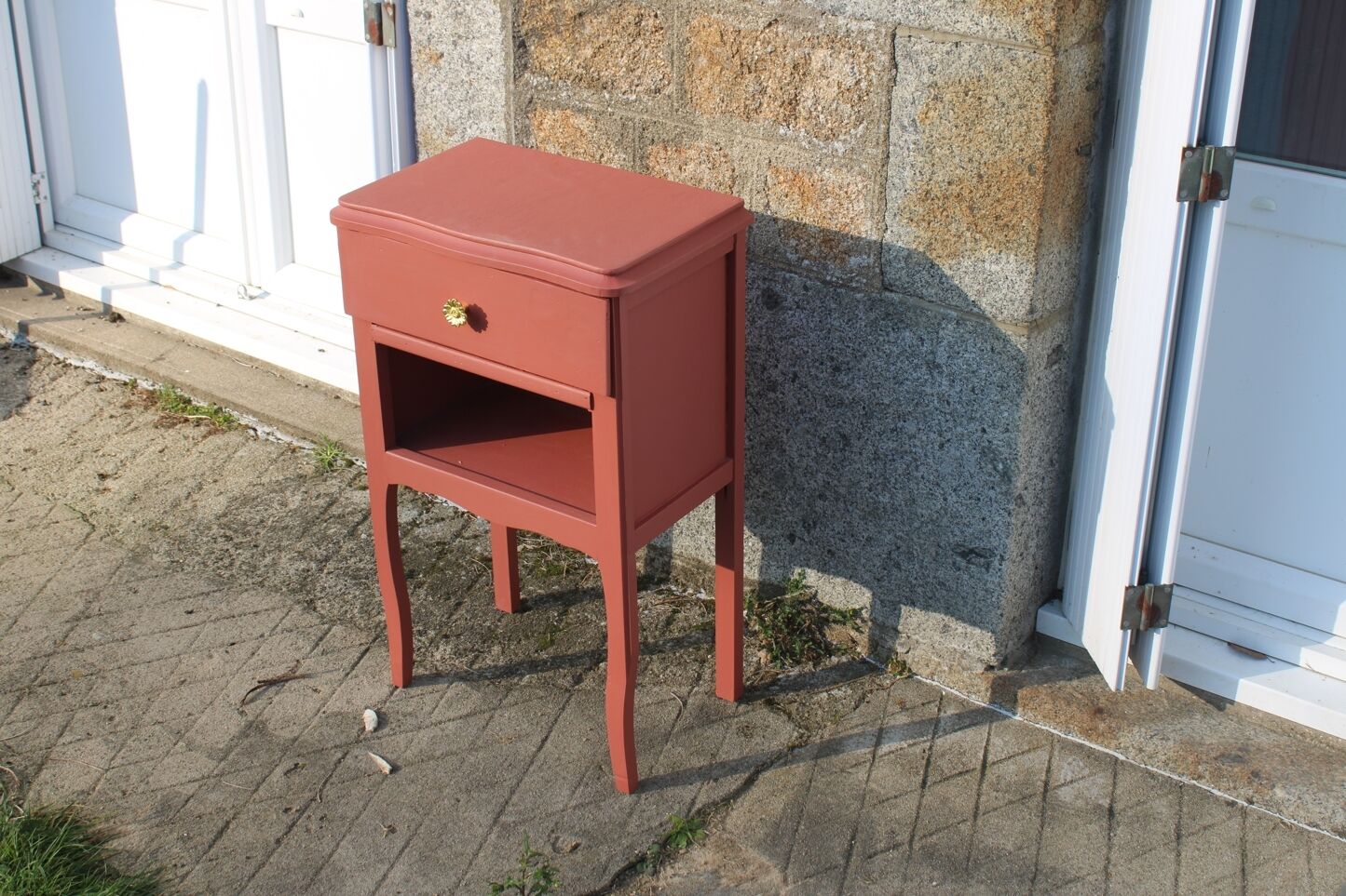 Terracotta pink bedside table