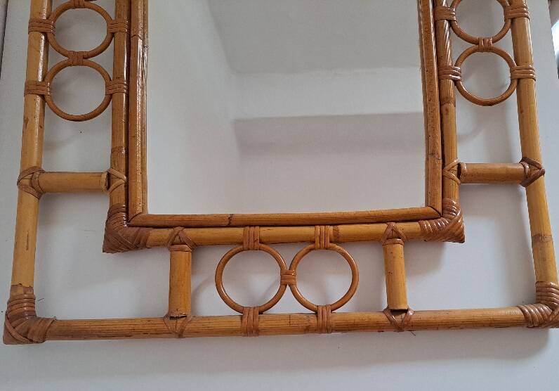 Vintage bamboo mirror