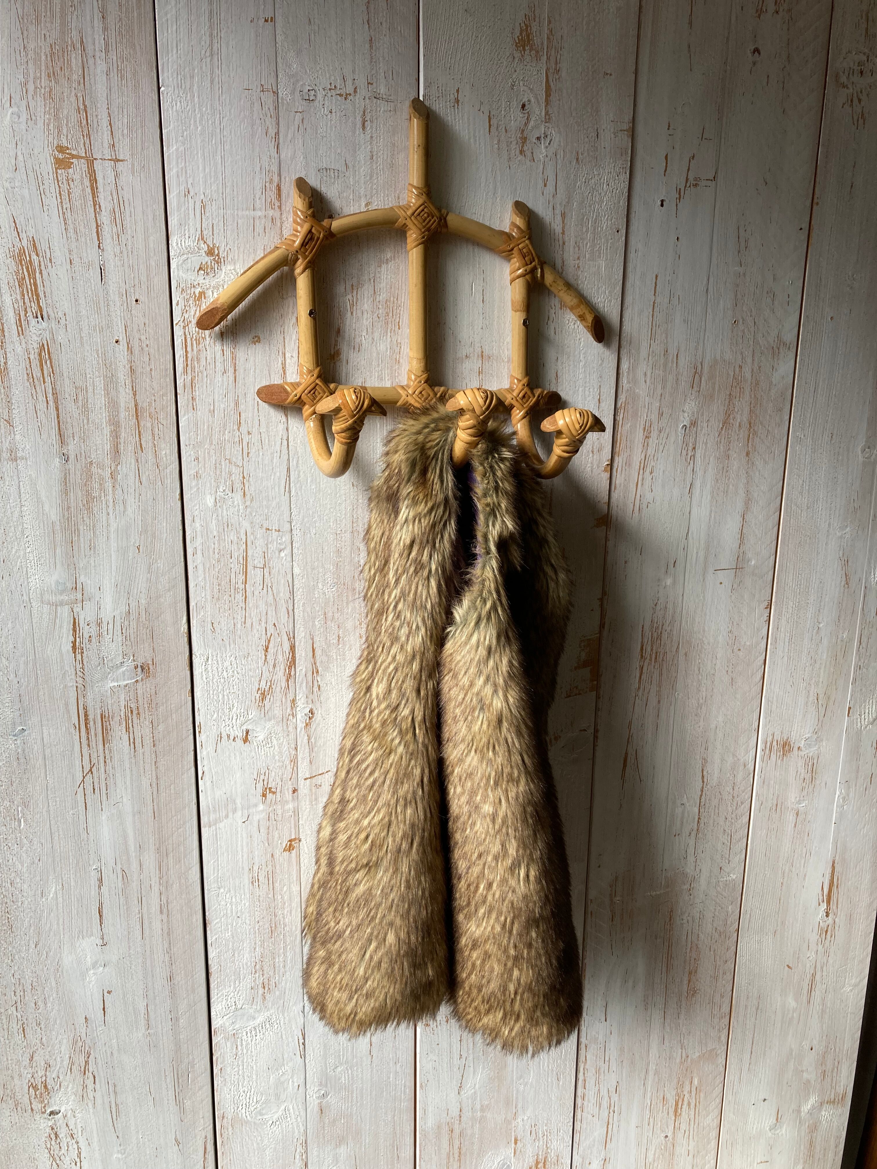 Small vintage rattan hook