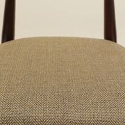 Set of 4 Modern Beech Wood Dining Chair, Herringbone yellow fabric