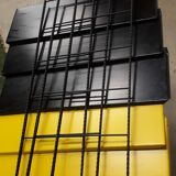 Floor vintage string style tomado 3 studs moist mat dorsaded with 5 tablets. , yellow and black97