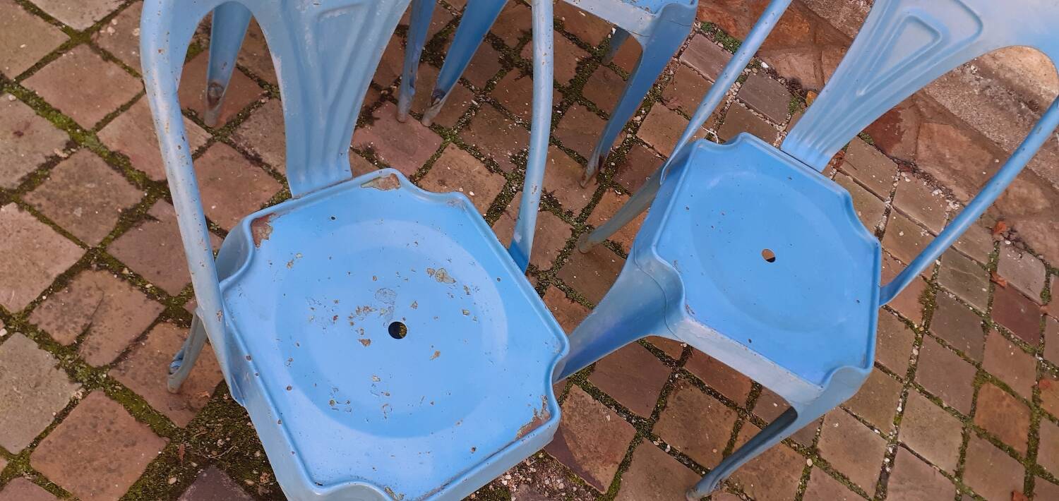 4 industrial chairs from the 50s, Multipl's brand, by Joseph Mathieu