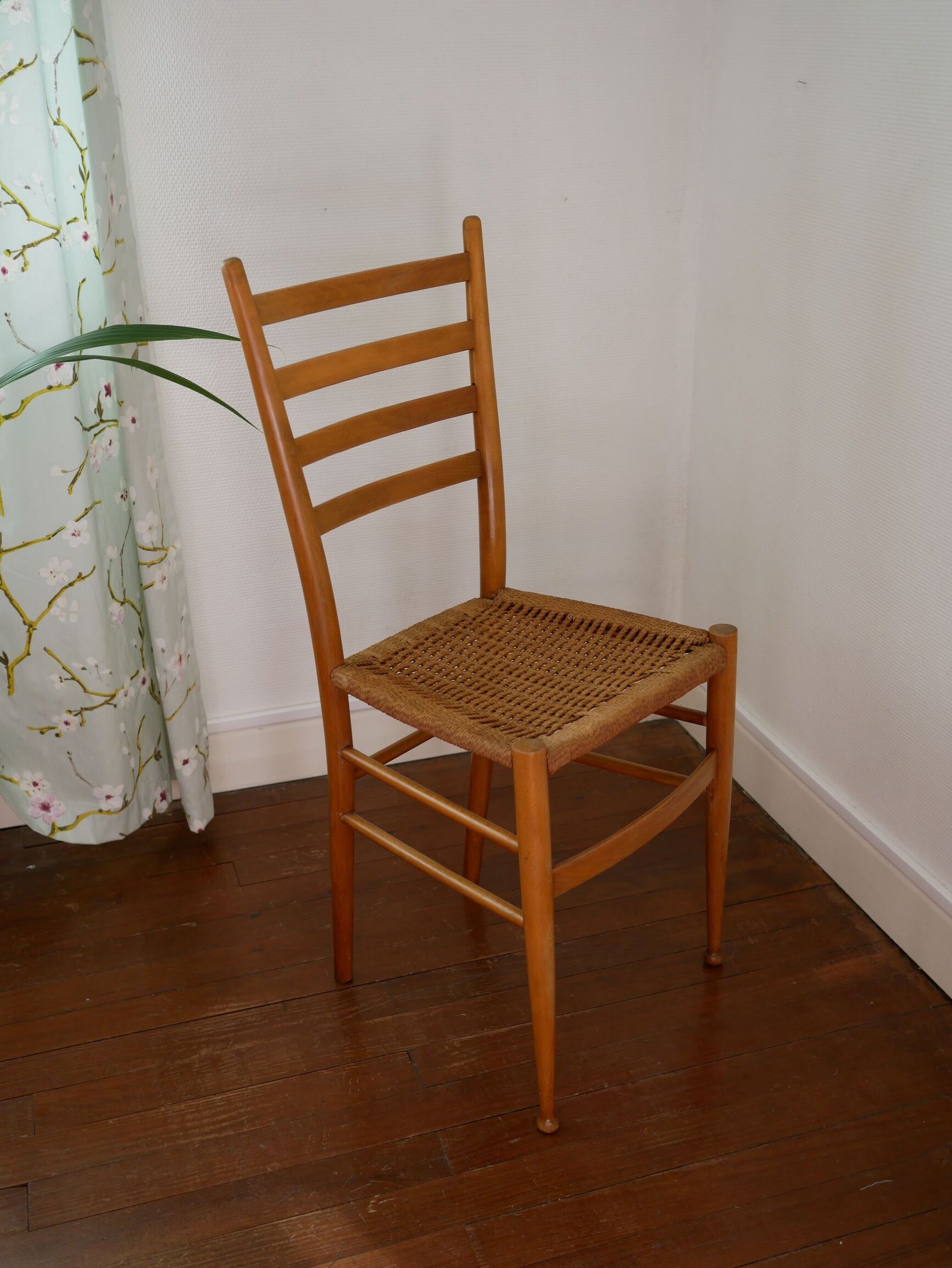 Chairs made of wood and rope