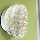 Pair glass flush mounted lamps