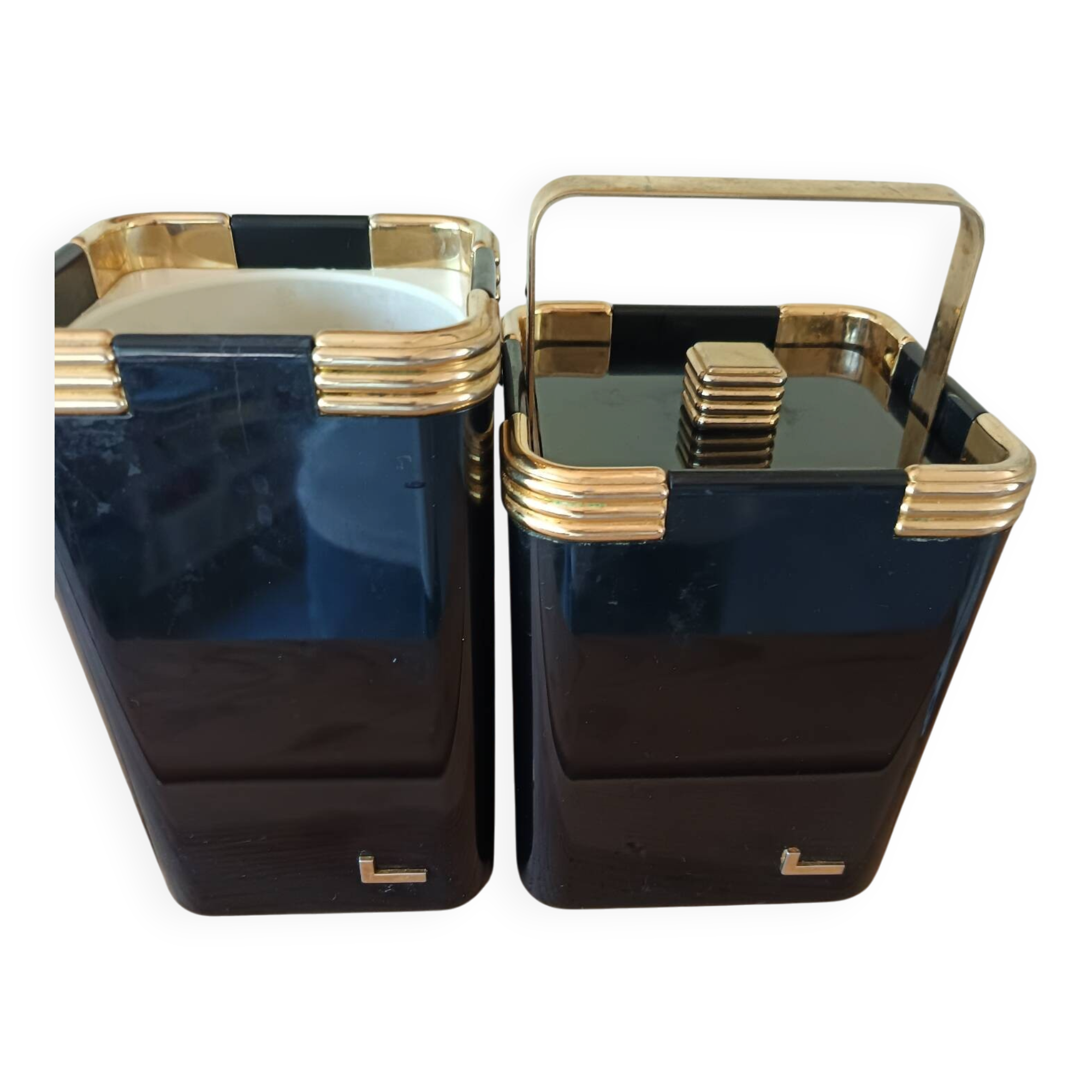 Vintage Bar Set LANCEL Paris – Ice Bucket & Bottle Holder