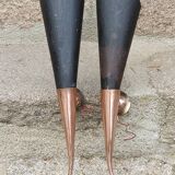 Pair of vintage 50s copper and metal wall lights