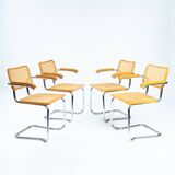 4 fauteuils de salle à manger vintage italiennes Cesca B64 Bauhaus