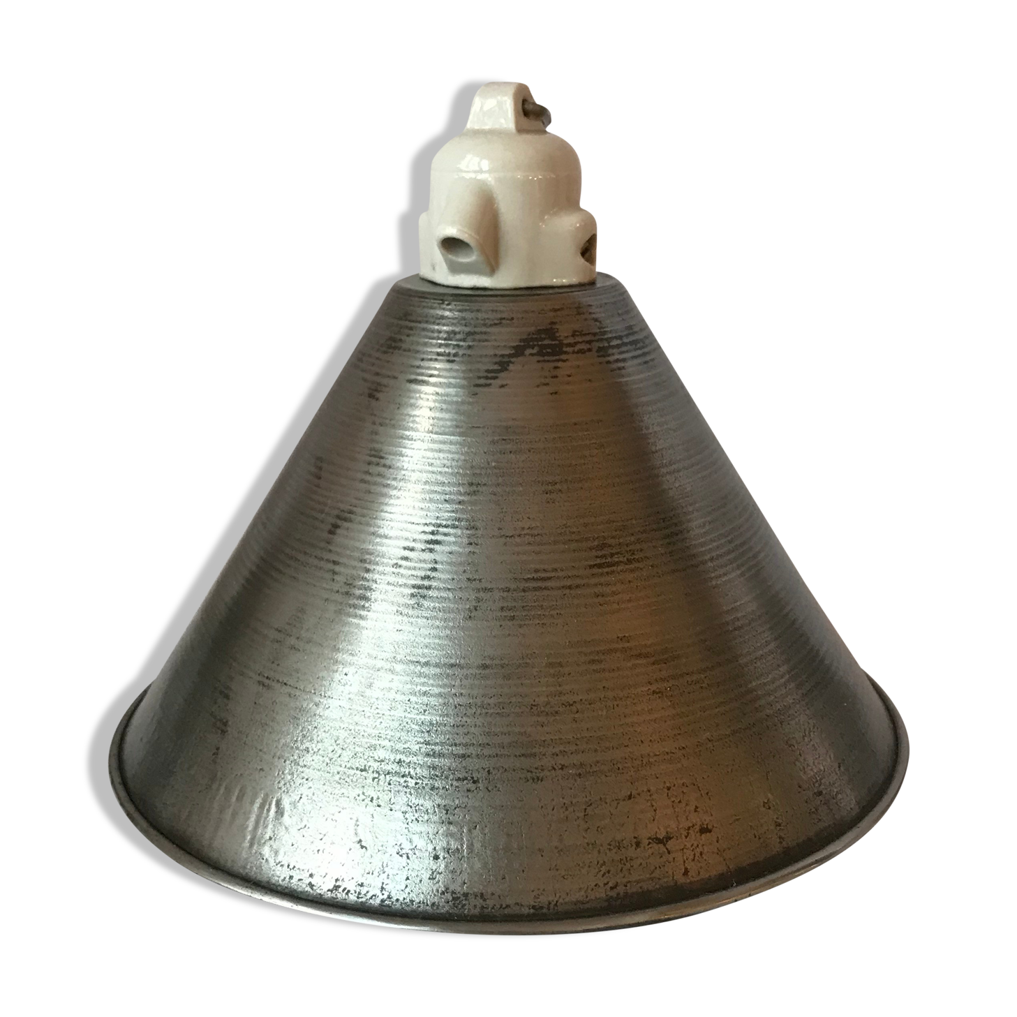 Conical lampshade iron and ceramic