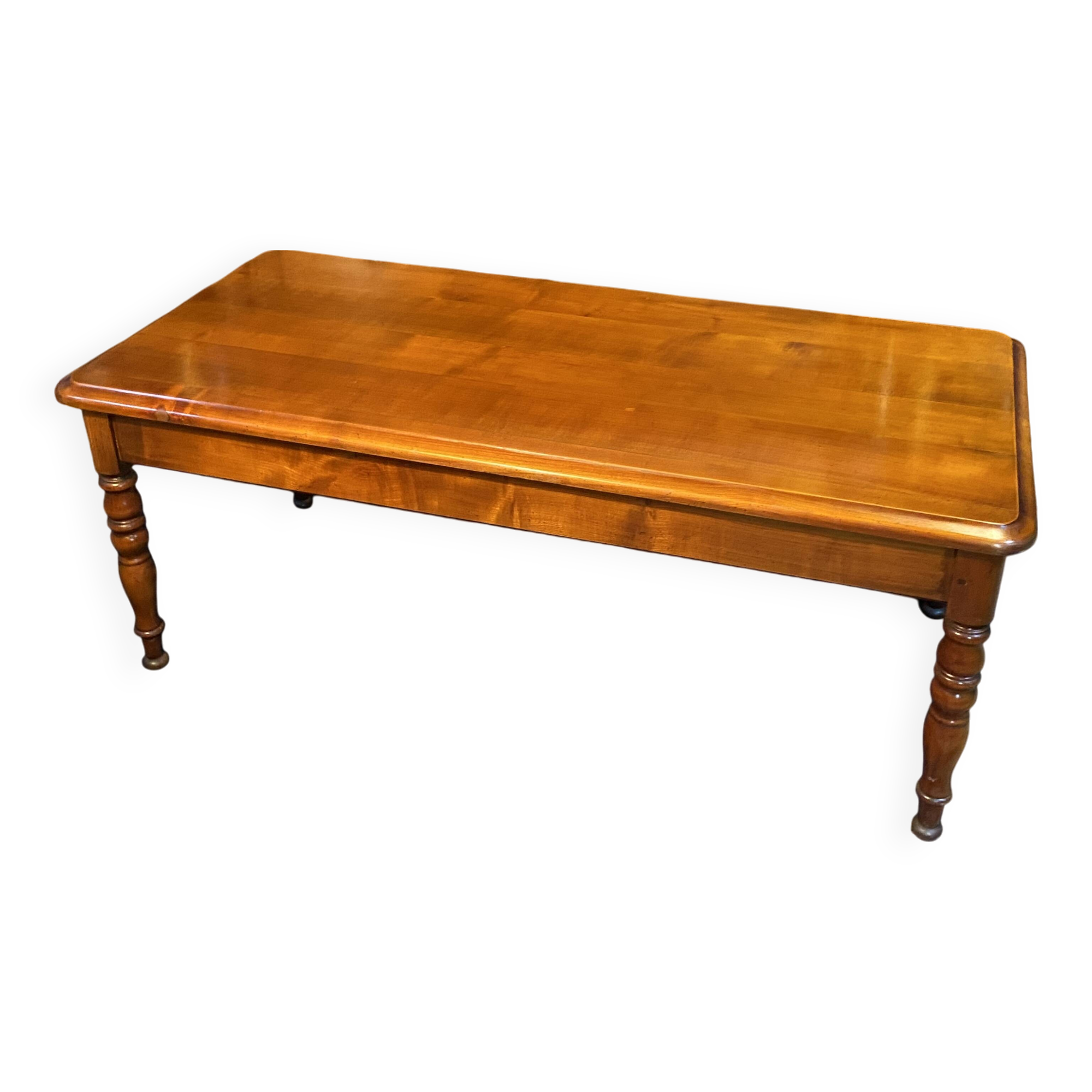 Solid cherry wood coffee table with 2 drawers