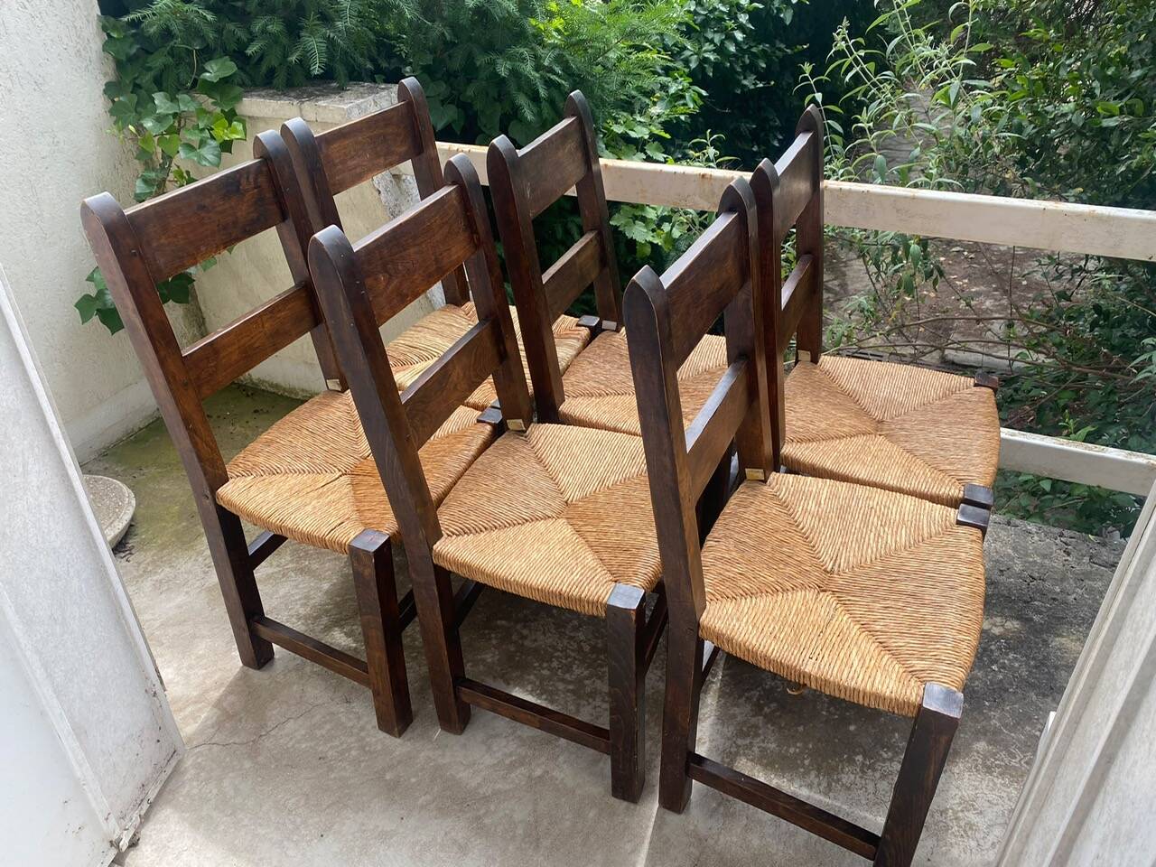 Set of 6 massive Brutalist chairs from the 1960s.