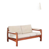 Canapé scandinave 2 places en teck – design nordique années 60/70