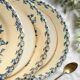 4 assiettes terre de fer gien chardon + 4 petites assiettes dépareillées grès tulowice