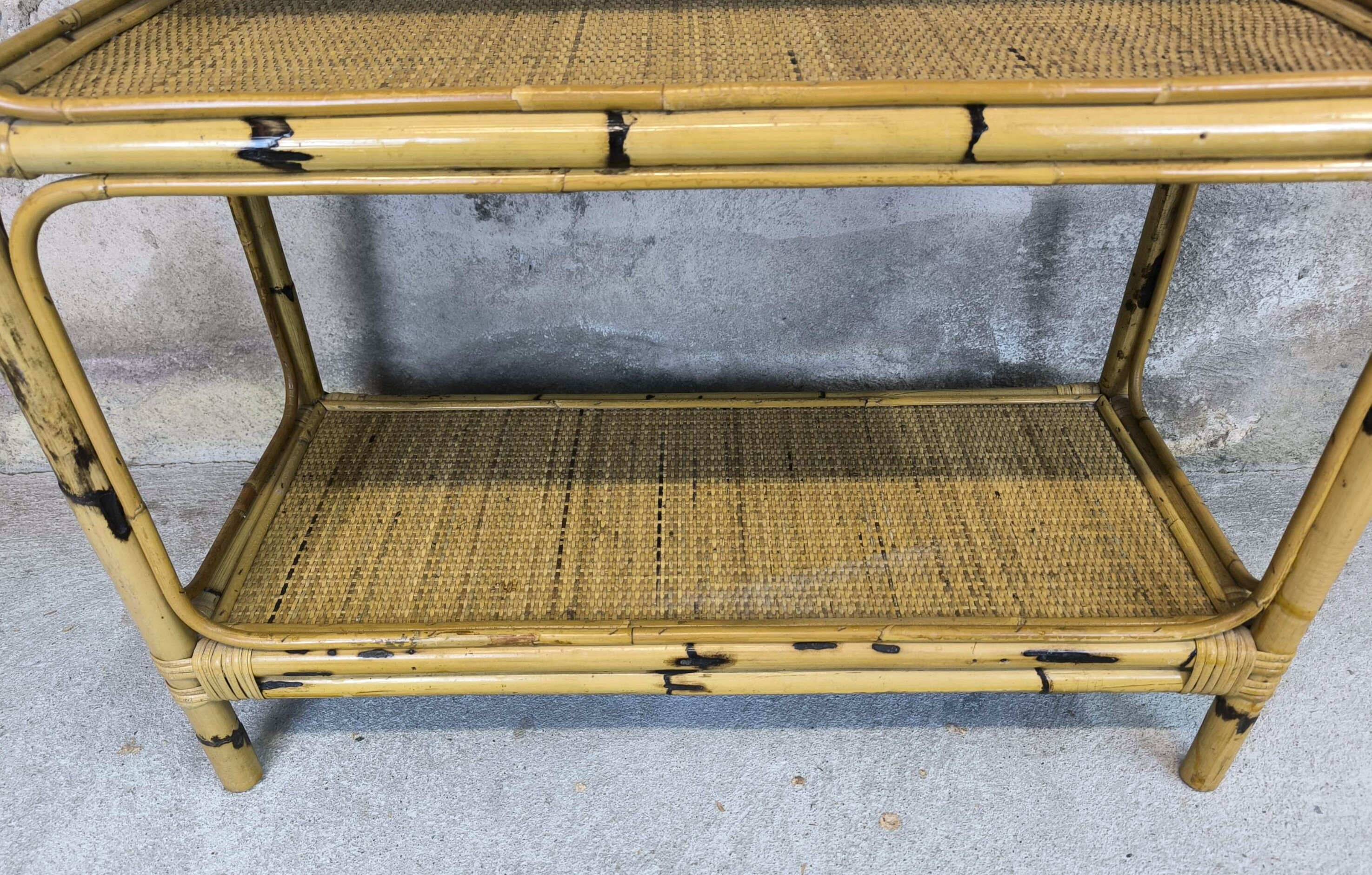 Vintage rattan shelf