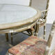 Vintage faux bamboo dining set with original fabric, 1980s