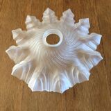 White opaque glass skirted lampshade