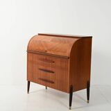 1950s Scandinavian teak secrétaire with elongated sculpted pulls