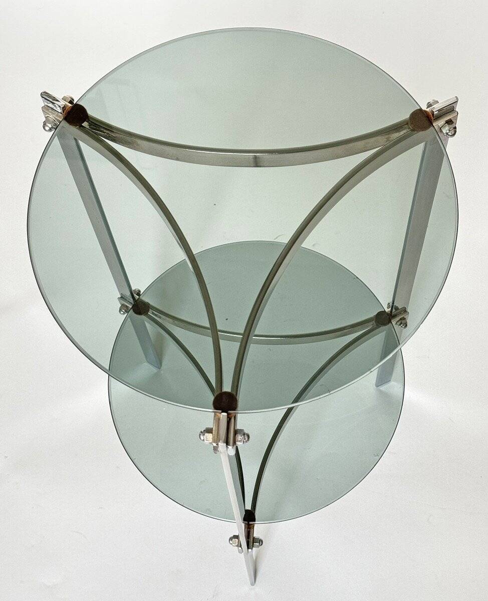 1970s chrome-plated steel tripod stool