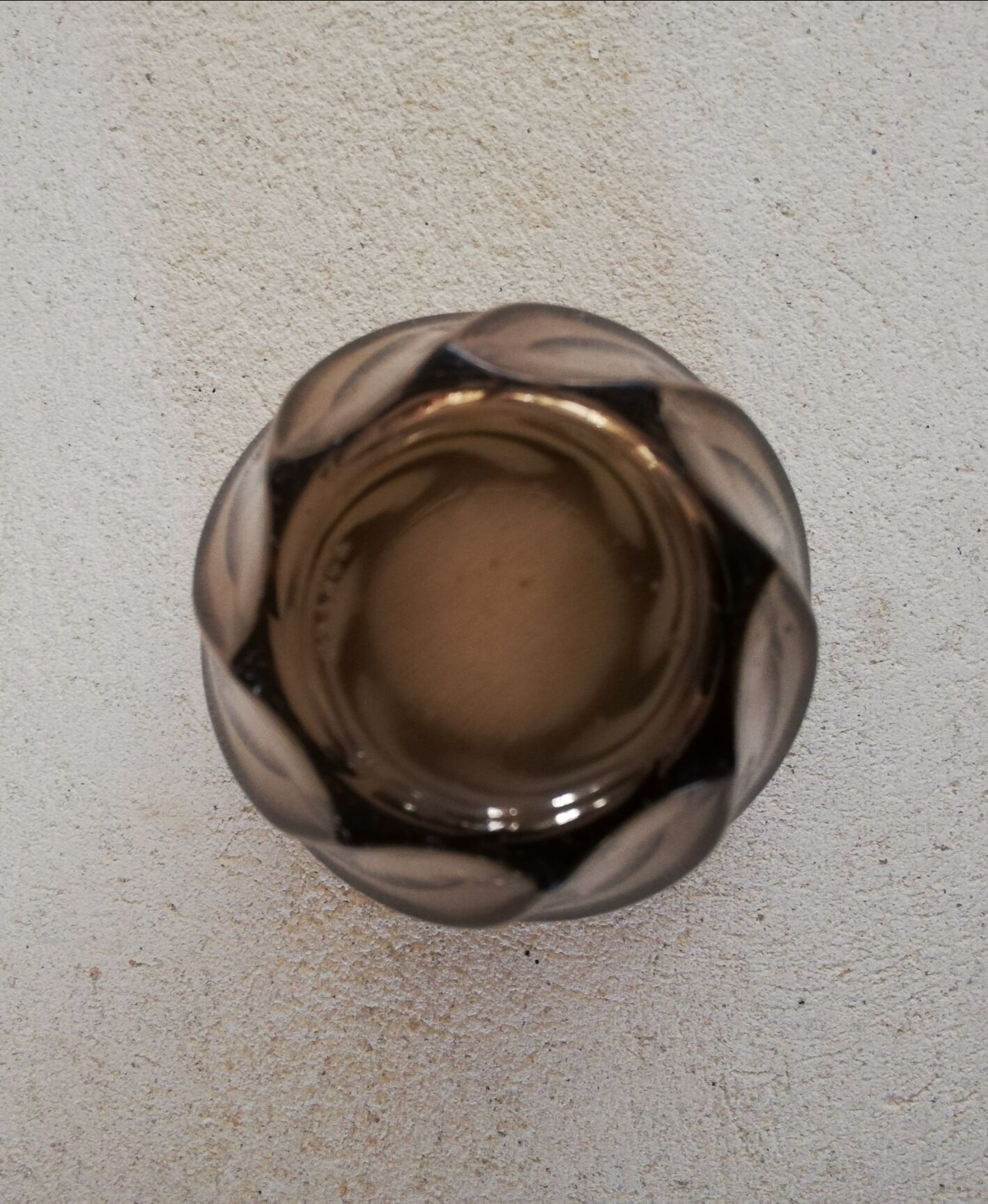 Luminarc twisted vase in smoked glass 1970s