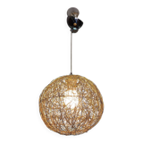 Vintage Twisted Silver Metal Pendant Light