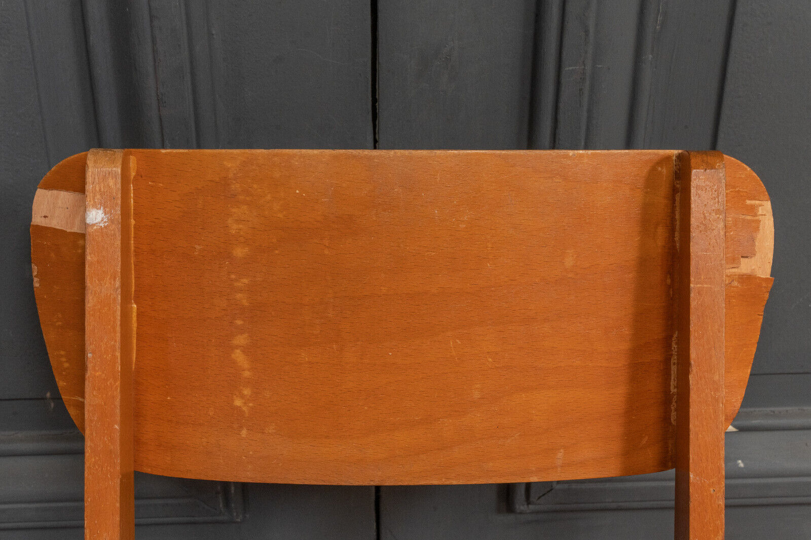 Chaise en bois cintré 1960 bureau travail français