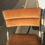 Set de 4 chaises acier chromé et velours