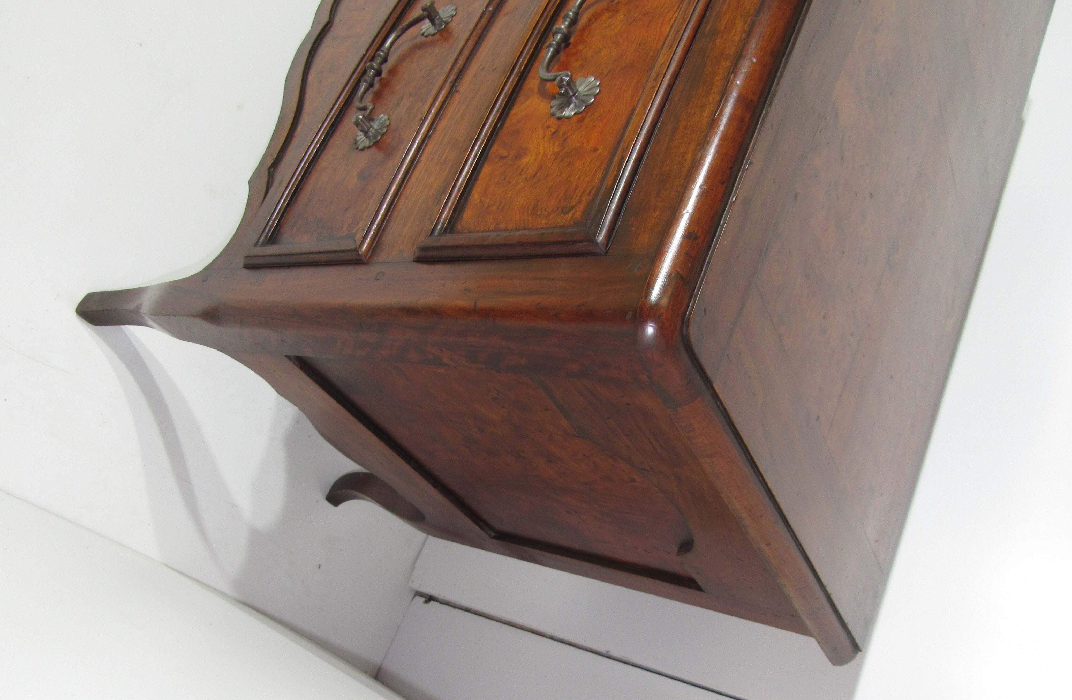 Dutch chest of drawers two mahogany drawers and walnut bramble