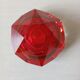 Murano ashtray Sommerso faceted glass red yellow vintage 60s-70s