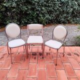 CIVIC Made in France Trio of vintage 1970s Medallion chairs