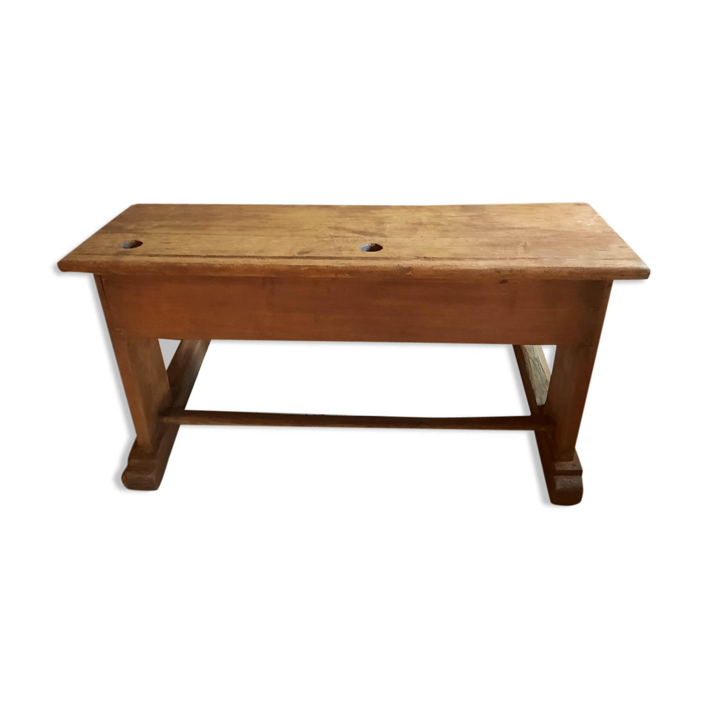 Two-seater wooden schoolboy desk