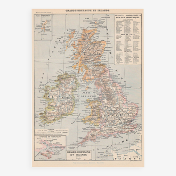 Old map of Great Britain, Ireland and Scotland 1897