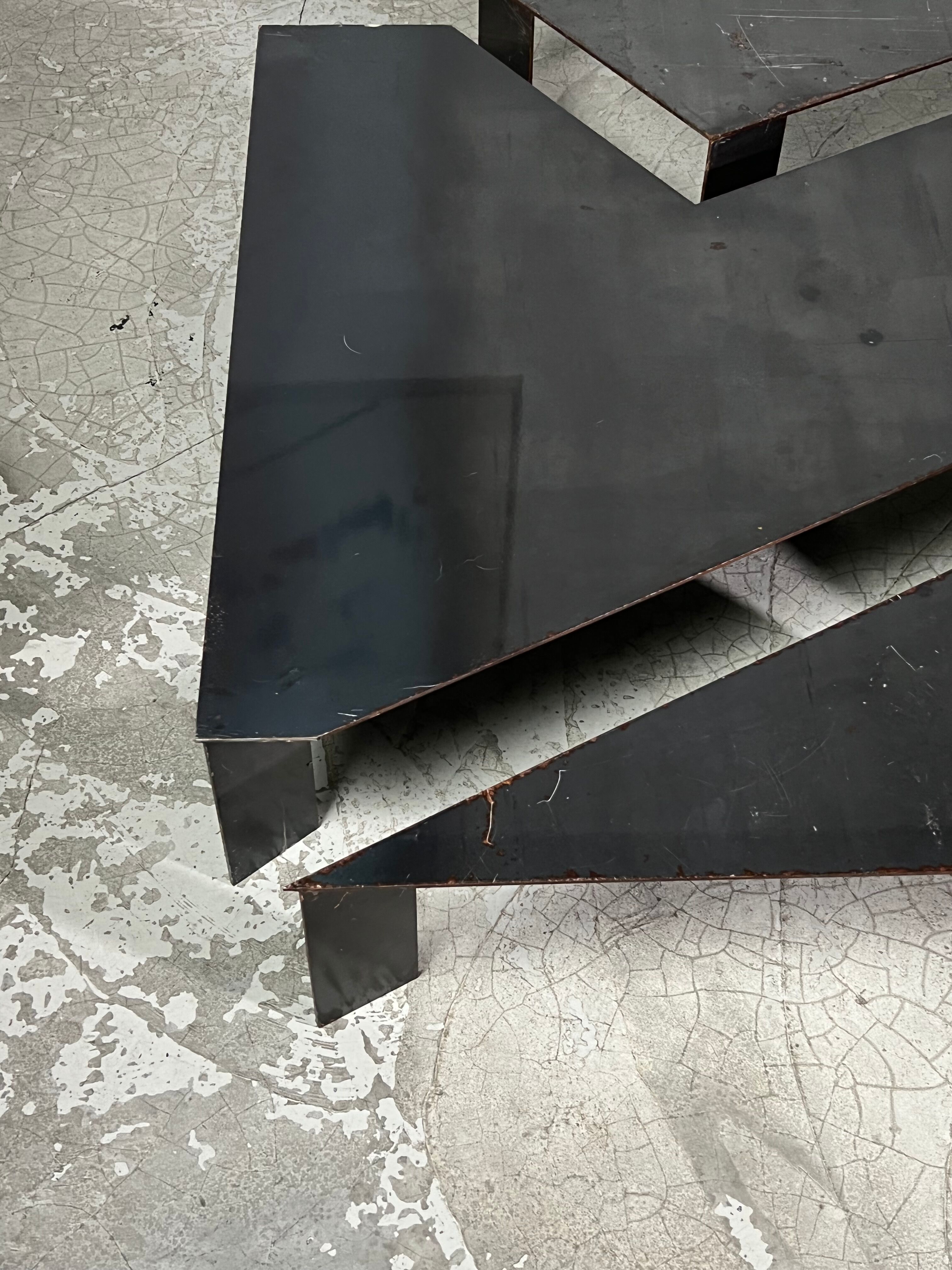 80s steel coffee table