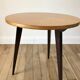 Tripod coffee table in wood and two-tone marquetry Scandinavian design 50s-60s