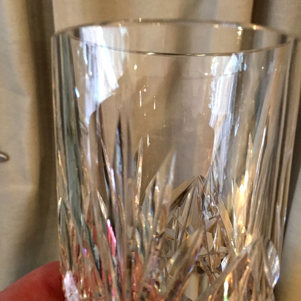 Bohemian crystal tube vase