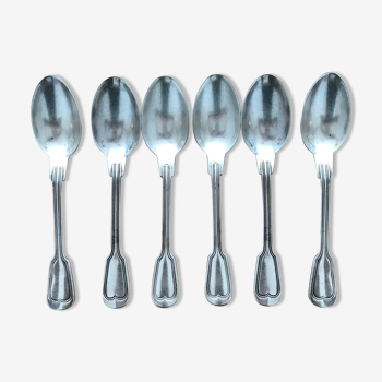 Set of 6 dessert spoons in silverware